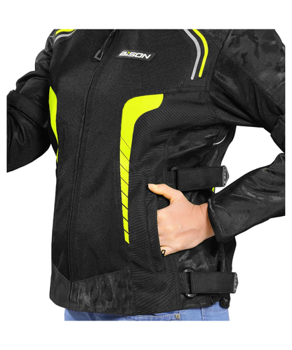 Bison ProGear Phoenix Women Riding Jacket - Hi-Viz Green