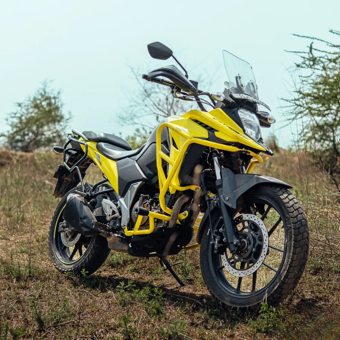 Zana Suzuki V-Strom SX 250 Upper & Lower Crash Guard with Slider Combo - Yellow - ZI-8757 / 8759