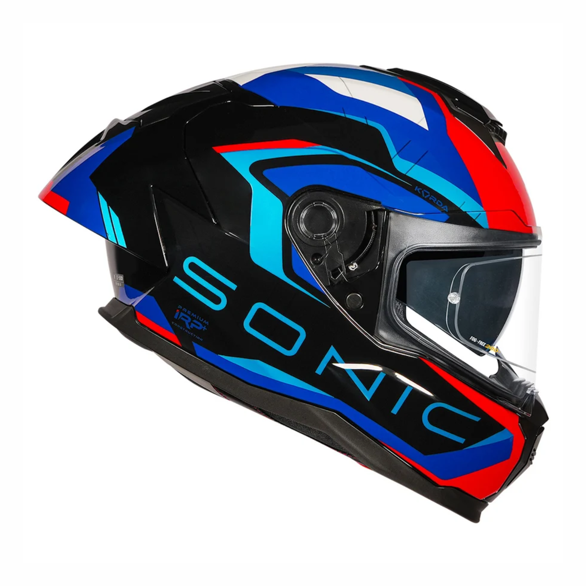 Korda Sonic GP Roadlion Helmet - Gloss Black Red Blue