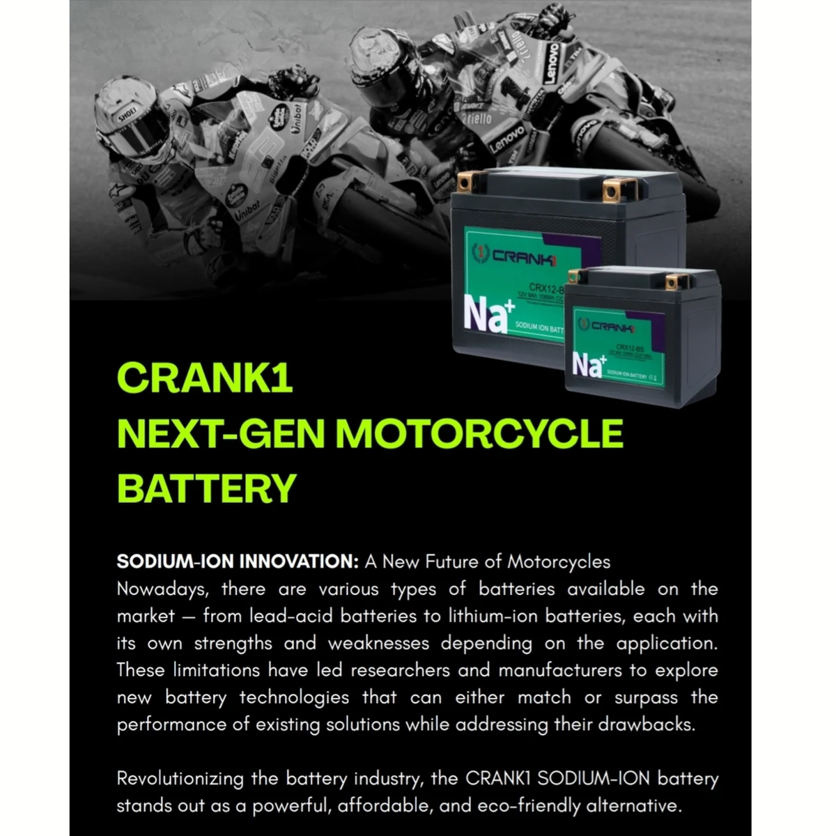 Crank1 Kawasaki Ninja 400 (2018 Onwards) Sodium ION Factory Activated Battery - CRX10S – view 9