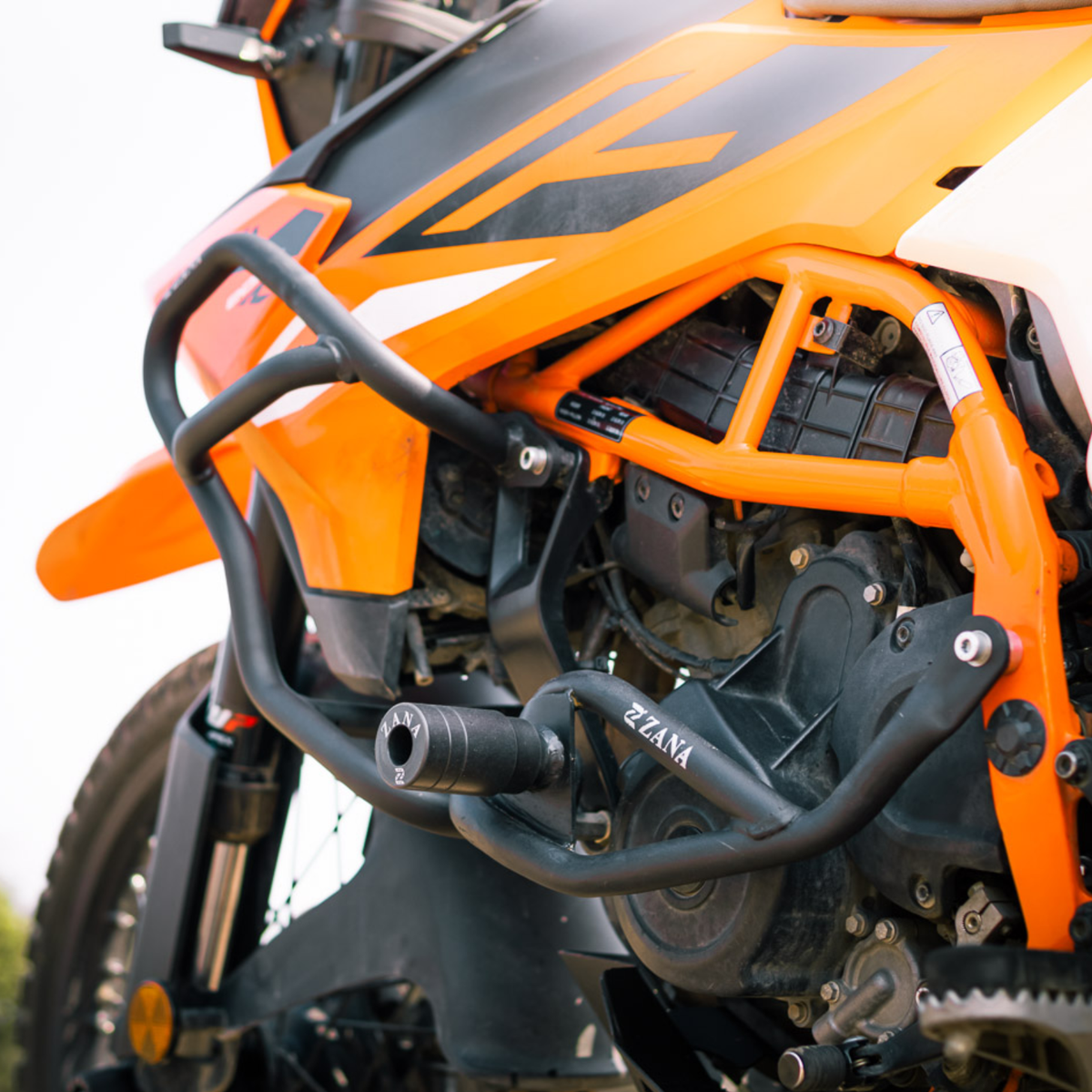 Zana KTM ADV 390 (2025) / KTM Enduro 390 Upper & Lower Crash Guard Set with Slider - Black - ZI-8697 / ZI-8698 - Zana