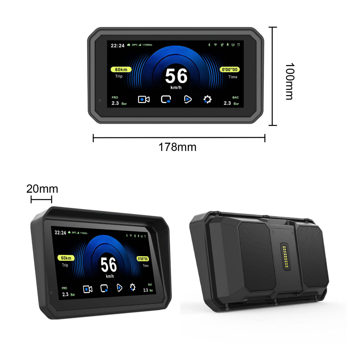 LBC Moto M3 Elite Pro Univarsal Plug and Play Navigation with TPMS