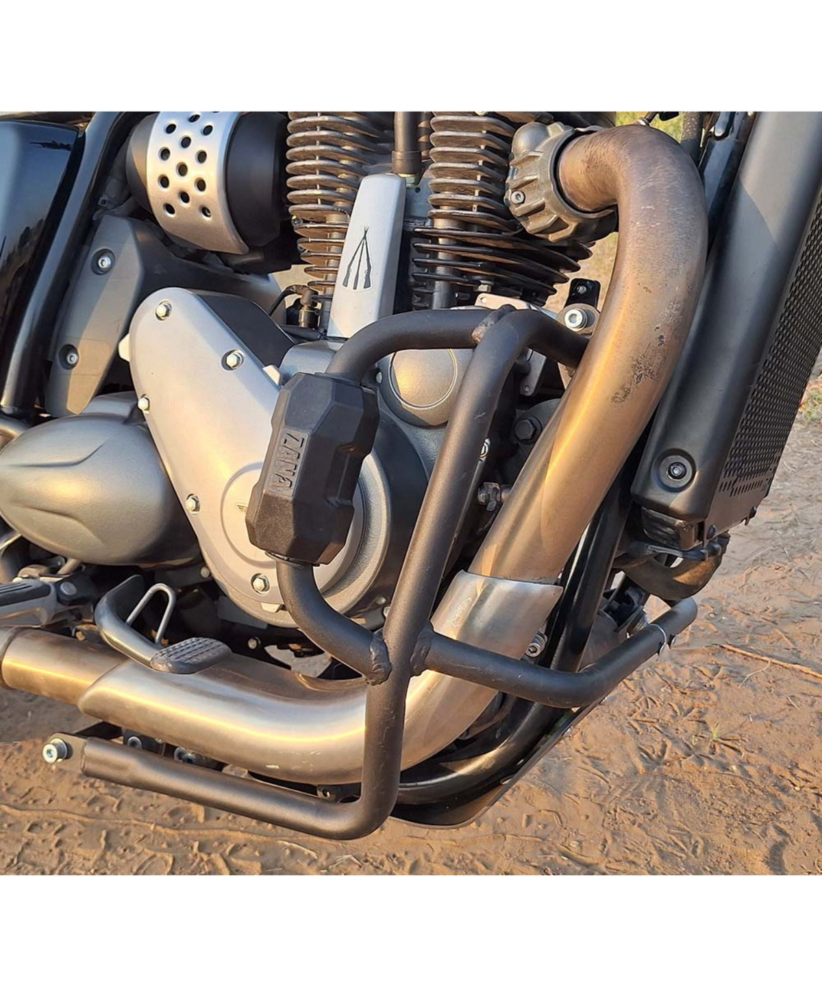 Zana BSA Goldstar 650 Mild Steel Crash Guard with Puck Slider - Black - ZI-8529 - Zana