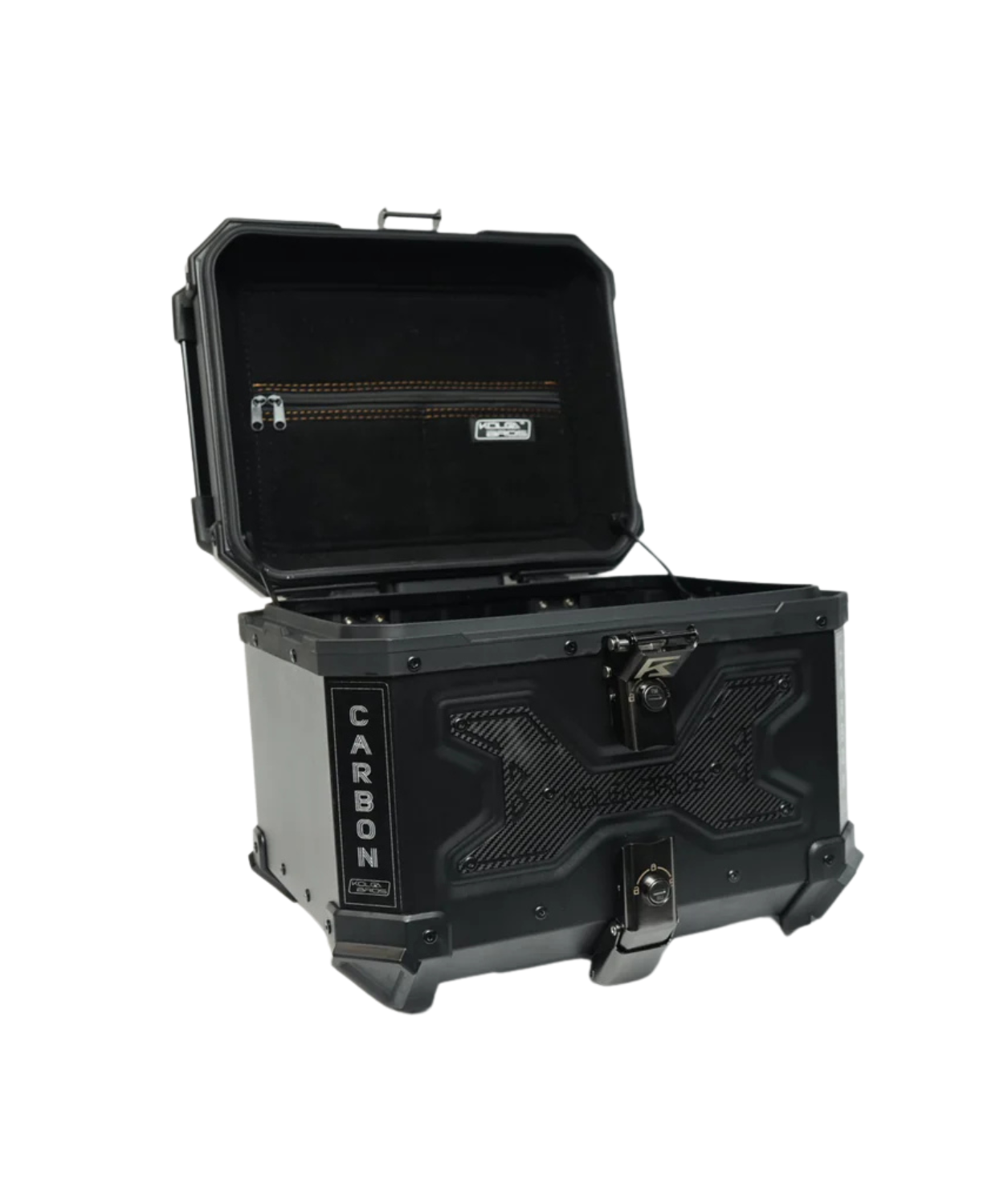Kolga Bros Aluminium Alloy Carbon Moto Trunk 55L Top Box - Black  - KBMT-05-55