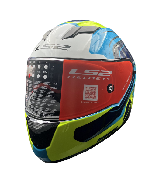 LS2 FF320 Stream Evo Letails Helmet - Blue Hi-Viz Yellow