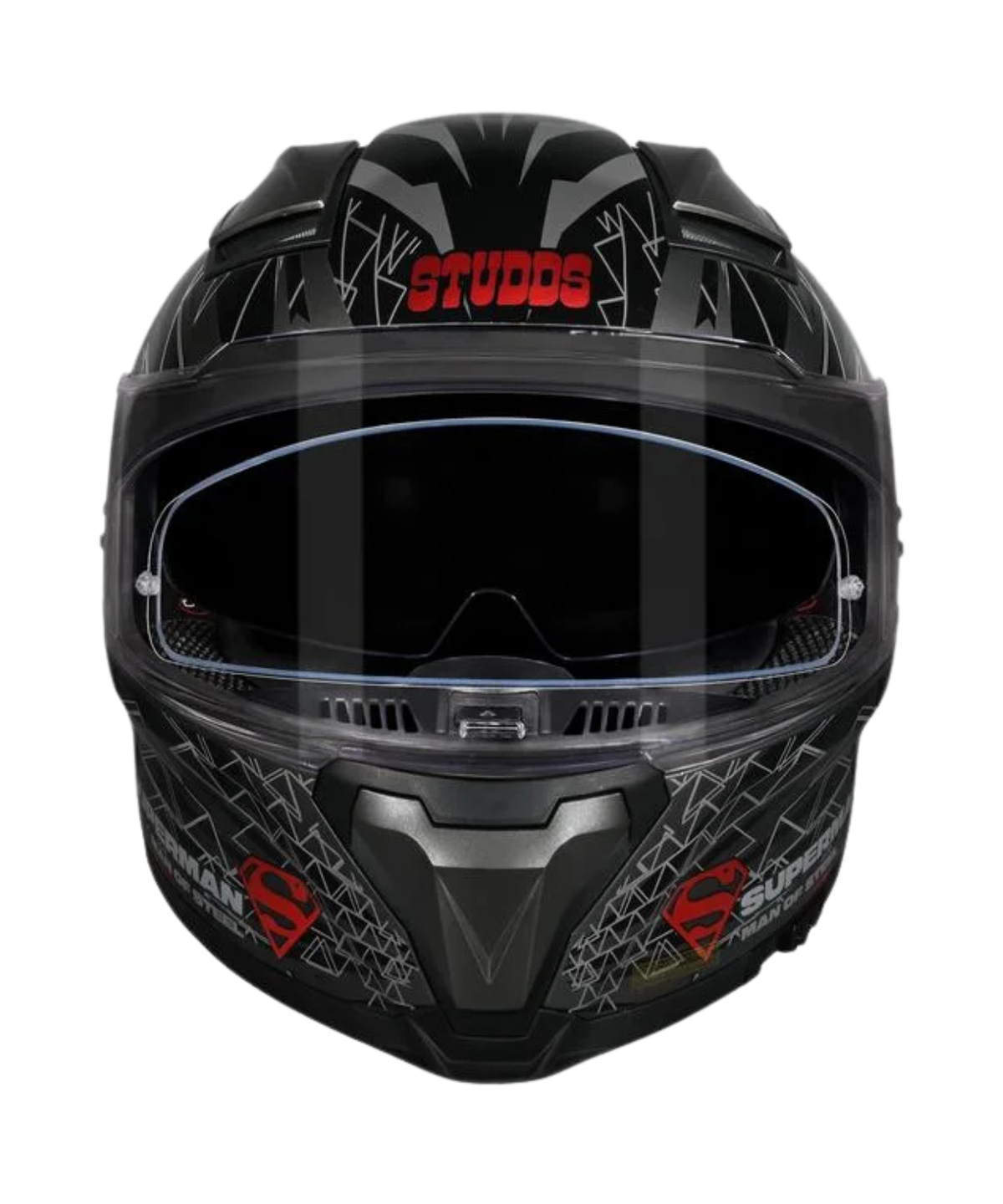 Studds Helios Superman Edition Graphics Helmet - Gloss Grey Red N2 - Studds