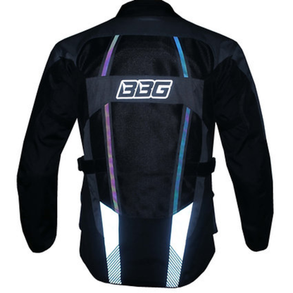 BBG Indiana Adventure Riding Jacket with Chest Guard and Rain Liner - Grey