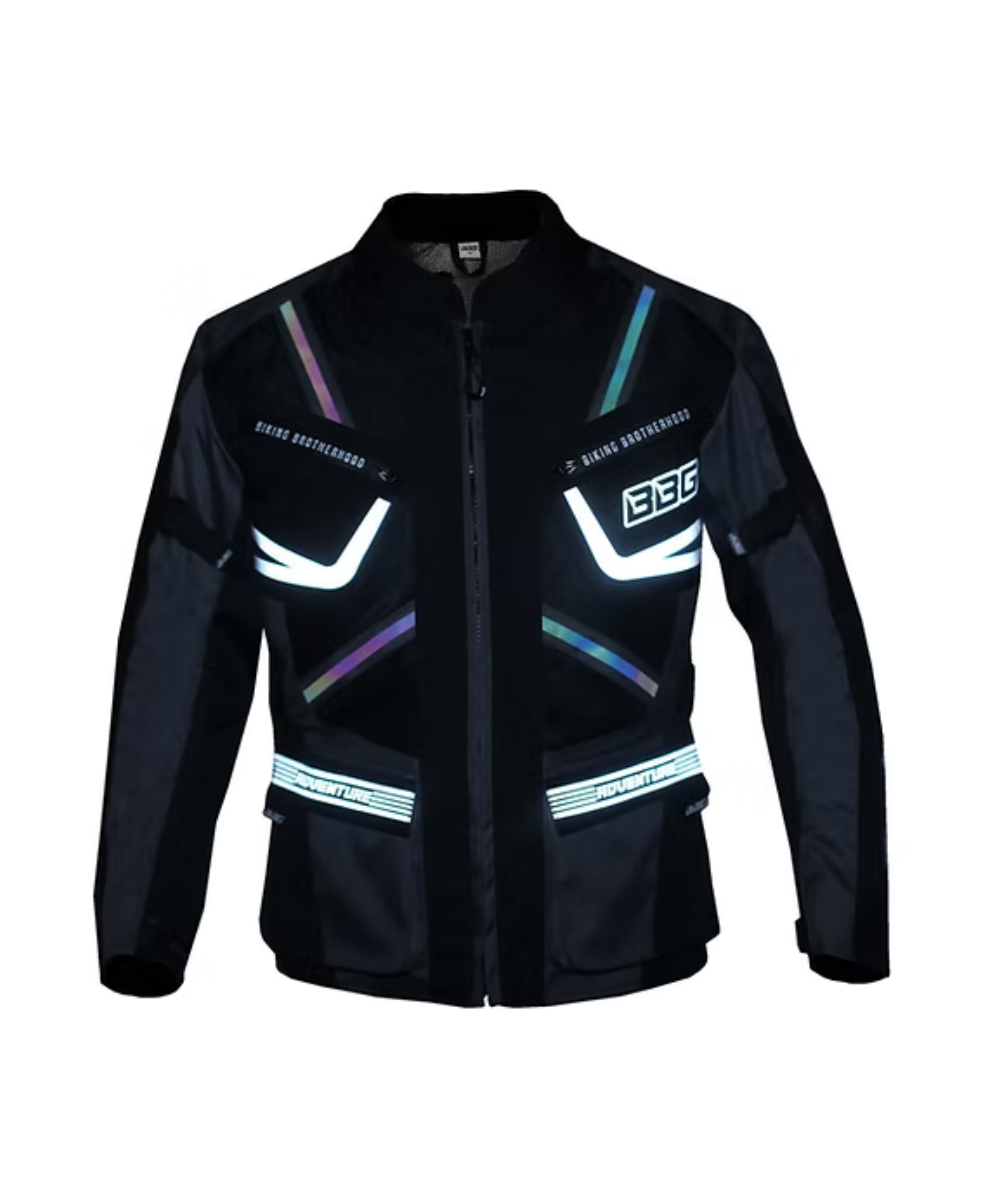 BBG Indiana Adventure Riding Jacket with Chest Guard without Liner - Grey