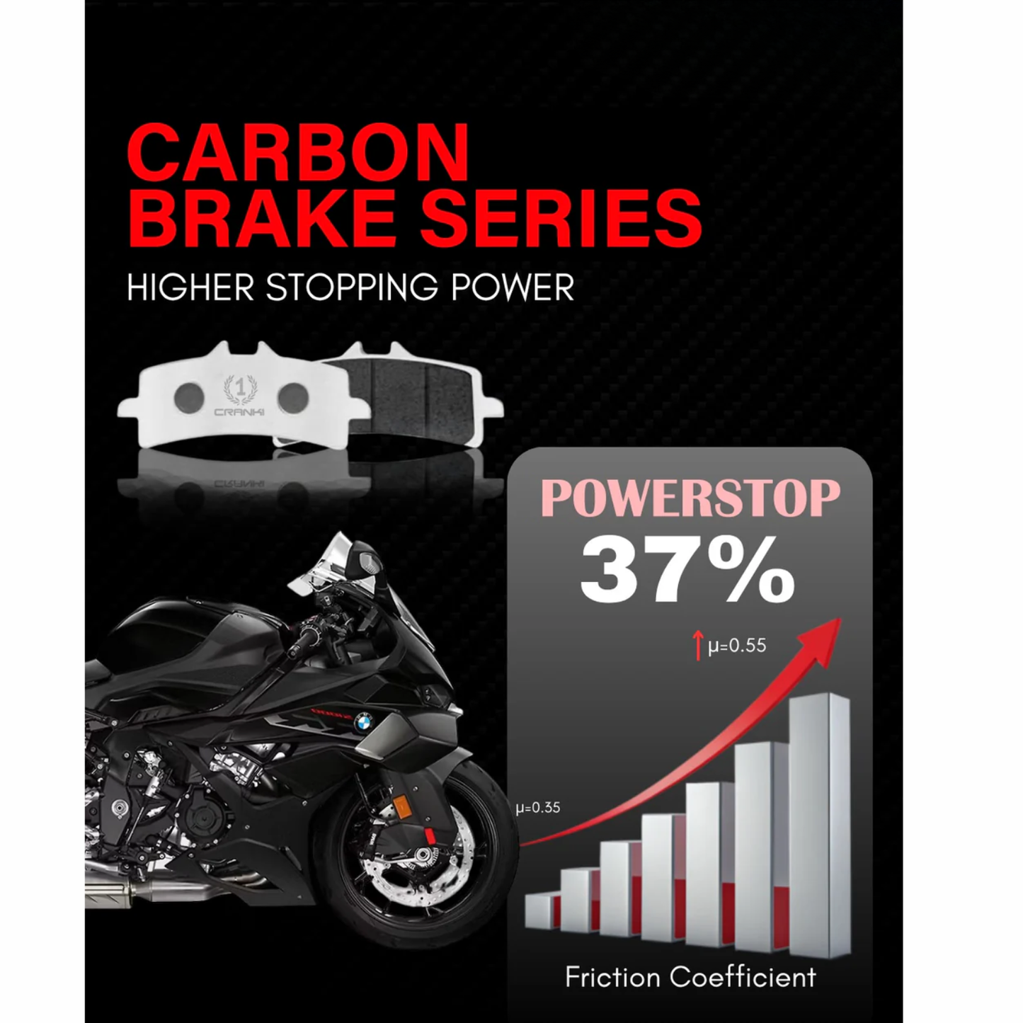Crank1 Carbon Brake Pads for KTM 250 Duke Gen 3 (2024-2025)