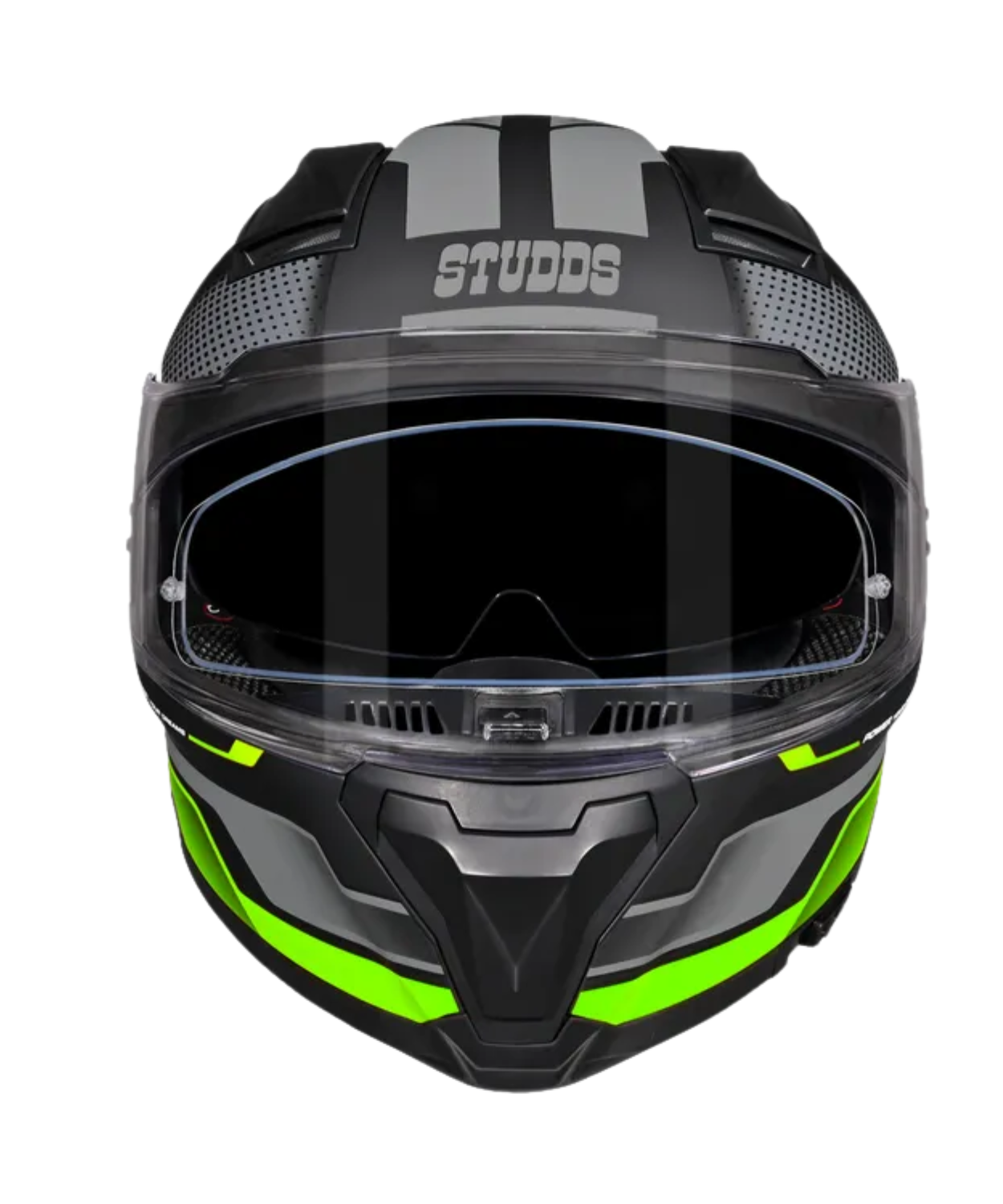 Studds Helios D1 Asphalt Decor Graphics Helmet - Matt Black Green N3