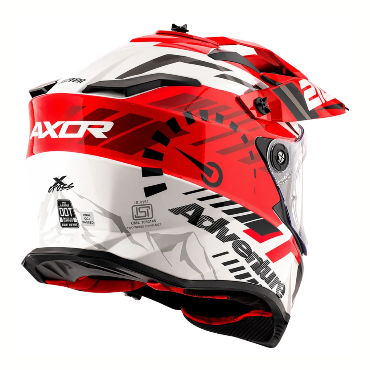 Axor X-Cross Dual Visor Speedometer Helmet - White Red