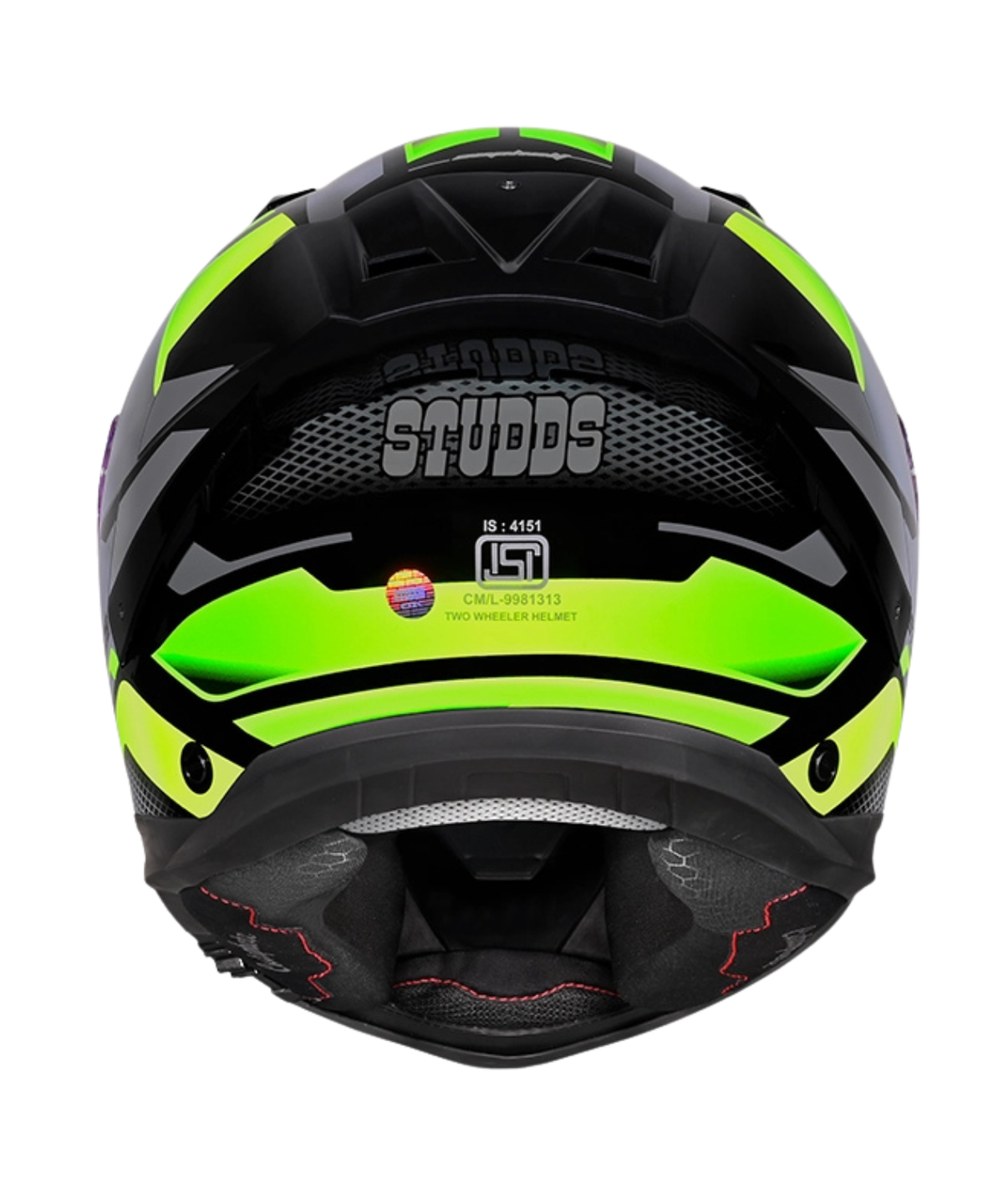 Studds Helios D1 Asphalt Decor Graphics Helmet - Gloss Black Green N3 - Studds