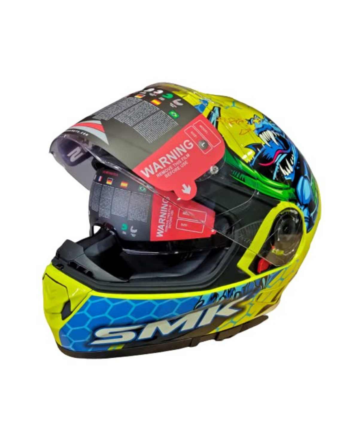 SMK Twister Dragon GL458 Green Blue Helmet - SMK