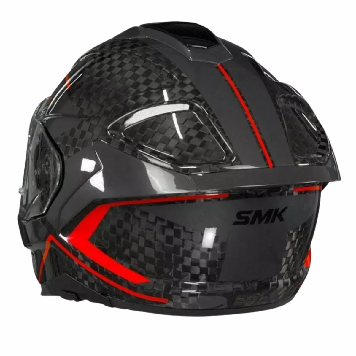 SMK Titan Carbon Nero GL263 Carbon Grey Red Helmet - SMK