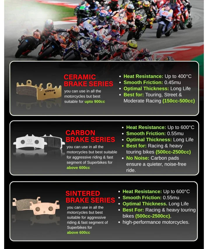Crank1 Carbon Brake Pads for Kawasaki Versys 650 (2022 Onwards)