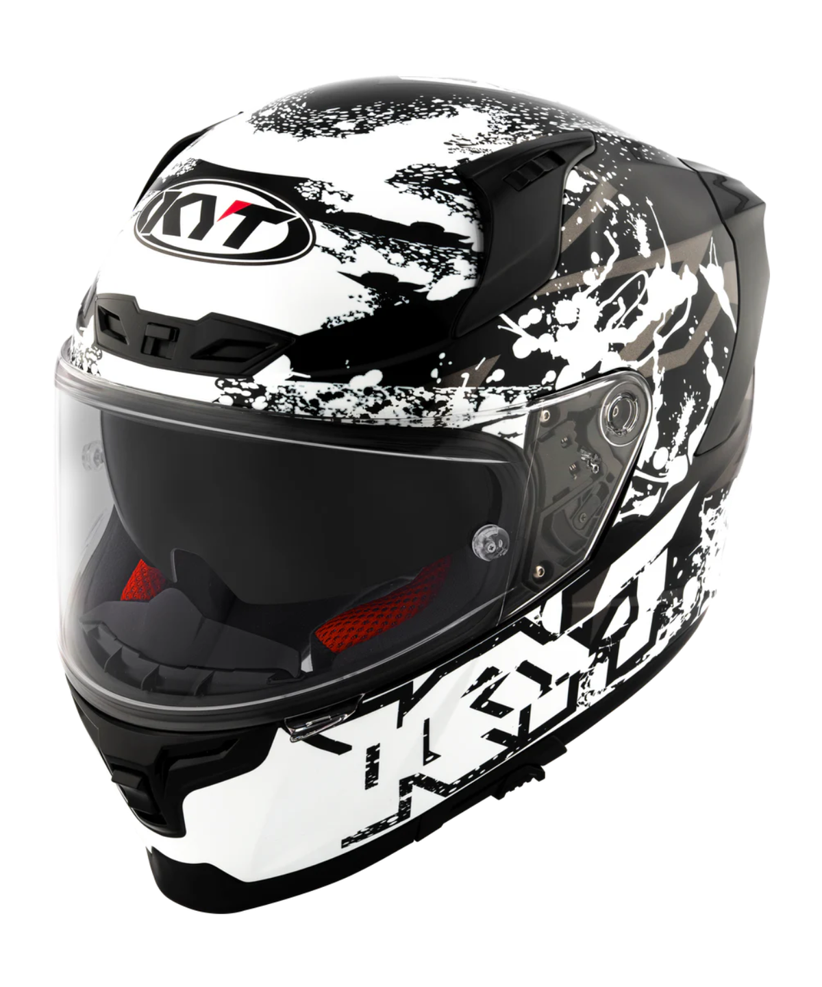 KYT Striker 2V Neutron Helmet - Gloss Black White - KYT Helmets