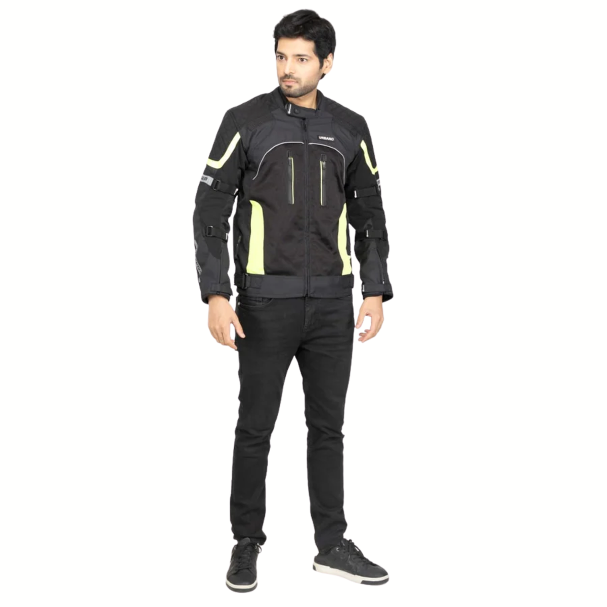 Lone Ranger Urbano Single Layer Riding Jacket - Black Neon Green