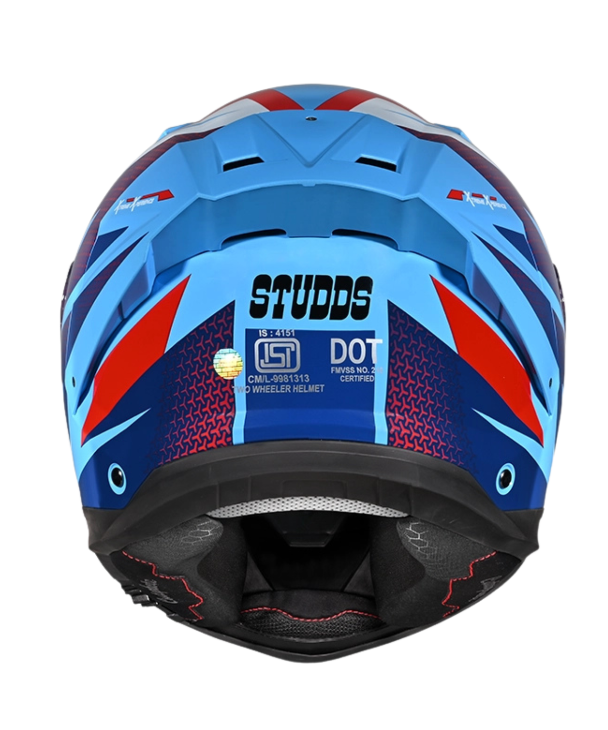 Studds Helios D2 Circuit Decor Graphics Helmet - Gloss Blue Red N2 - Studds