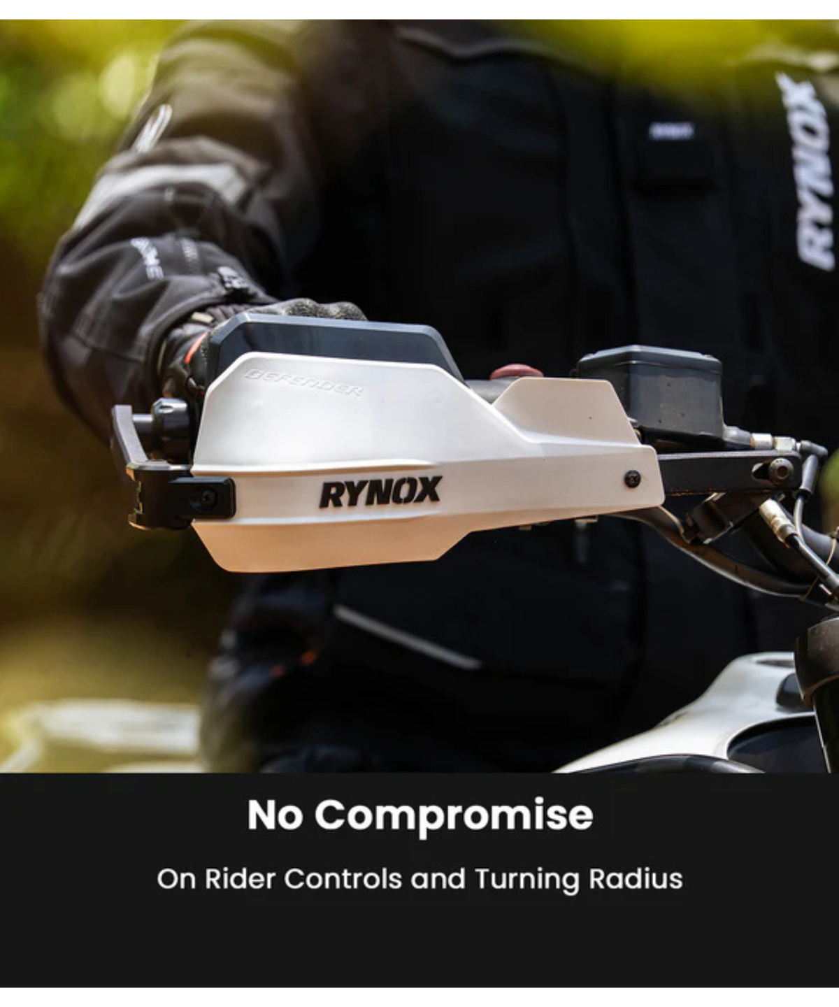 Rynox Defender Pro Hand Gurads - White Black - Rynox