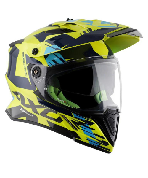 Axor X-cross X1 Dual Visor Helmet - Neon Yellow Blue