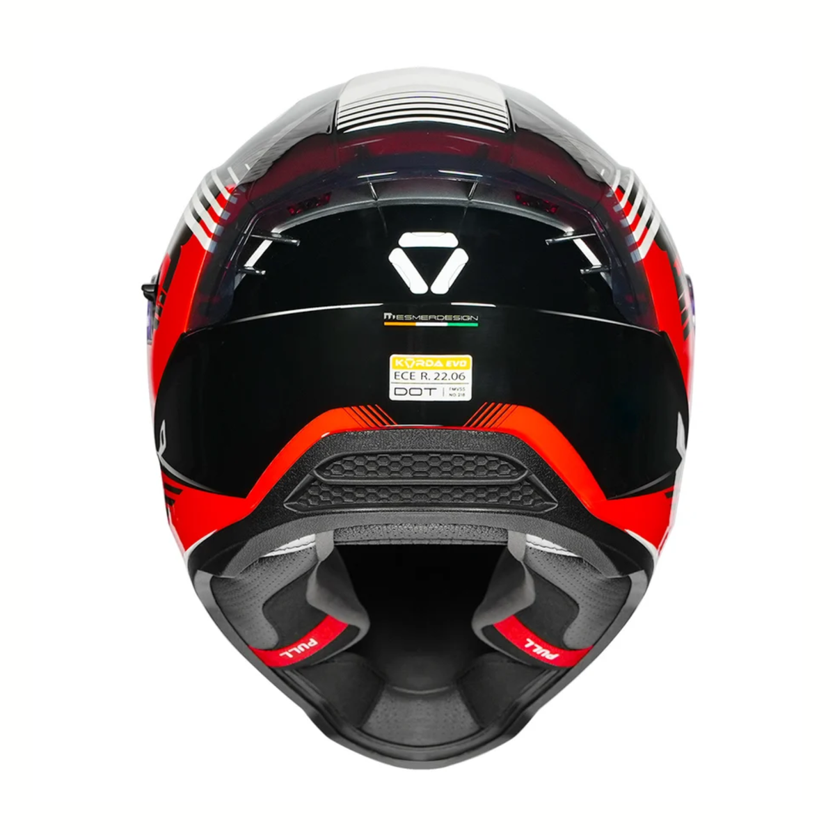 Korda EVO Artemis Helmet - Gloss Black White Red