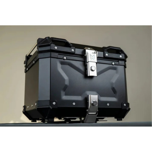 Moto Arch Aluminium Top Box 45L with Backrest - Black