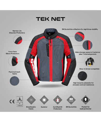 Spidi Tek Net Riding Jacket - Red