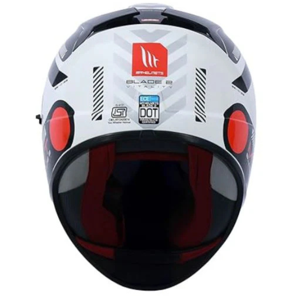 MT Blade 2 SV Vitality A5 Helmet - Gloss White Black Red - MT Helmets