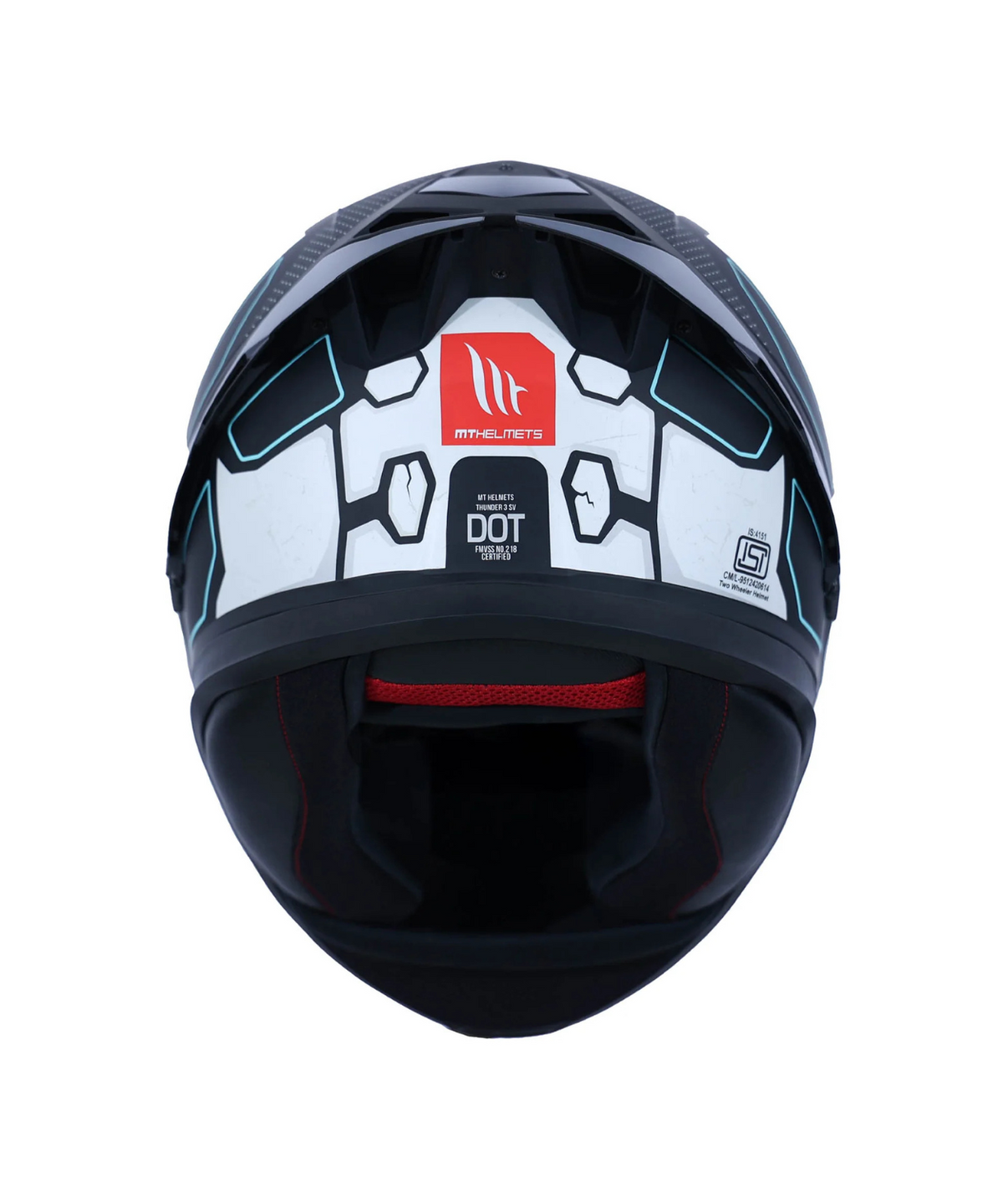 MT Thunder 3 SV Pro T-X A7 Helmet - Gloss White Black Red - MT Helmets