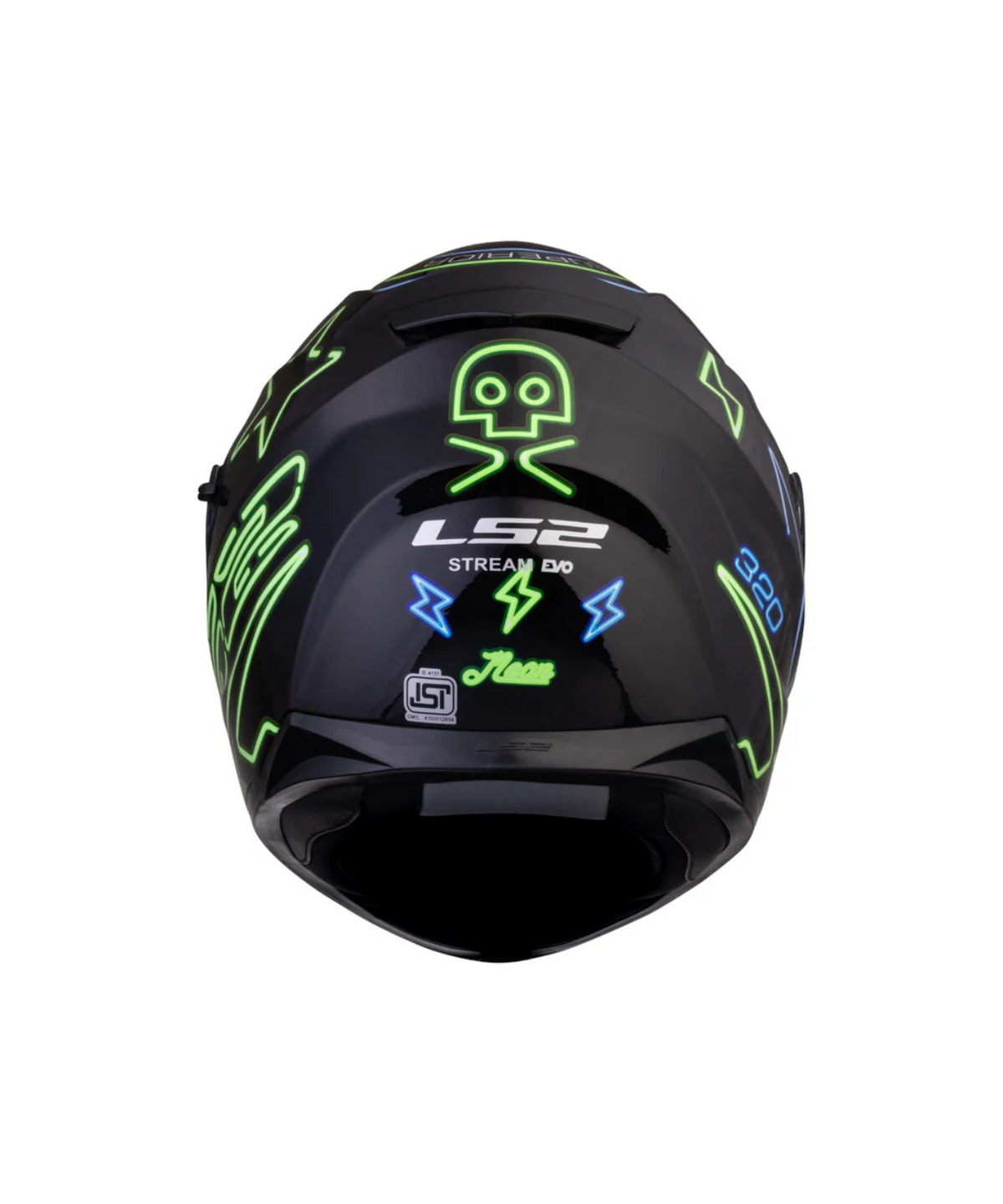 LS2 FF320 Stream Evo With Pinlock Helmet - Gloss Neon Black Fluo Green Blue - LS2