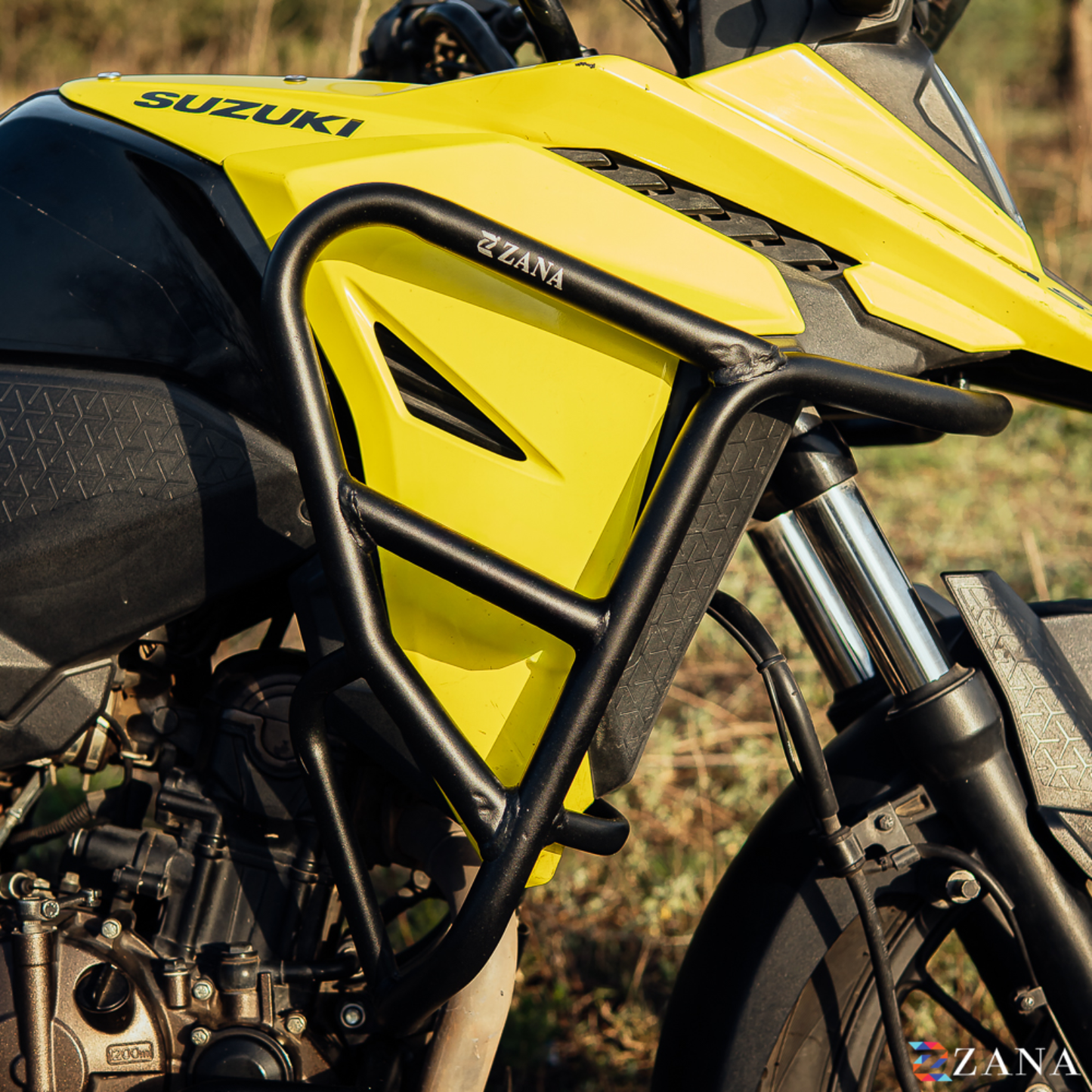 Zana Upper & Lower Crash Guard with Slider Combo for V Strom SX 250 - Black - ZI-8756 / ZI-8758