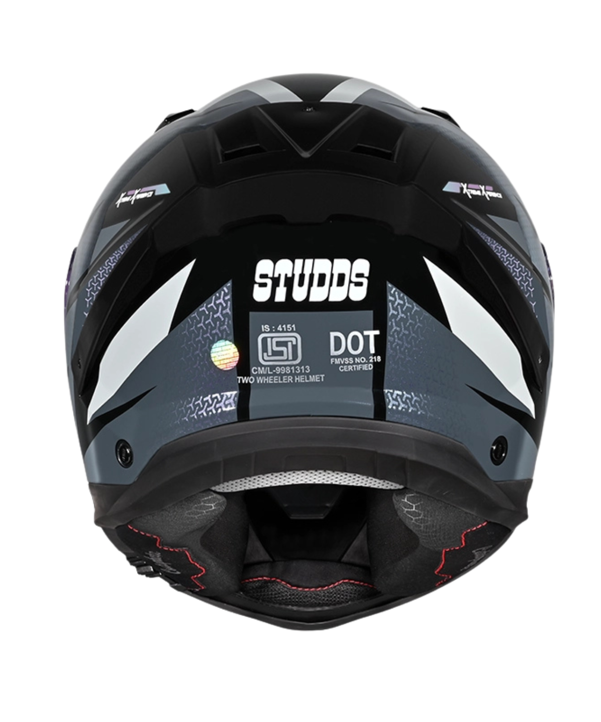Studds Helios D2 Circuit Chameleon Decor Graphics Helmet - Gloss Black Grey N4 - Studds