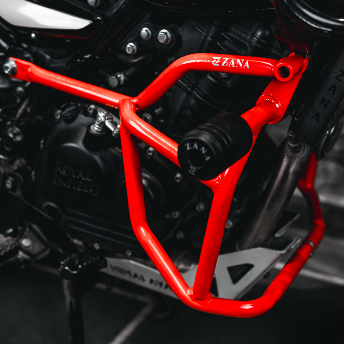 Zana Royal Enfield Himalayan 450 Crash Guard with Slider Type-1 / V-2 (MS) - Red - ZI-8754 - Zana