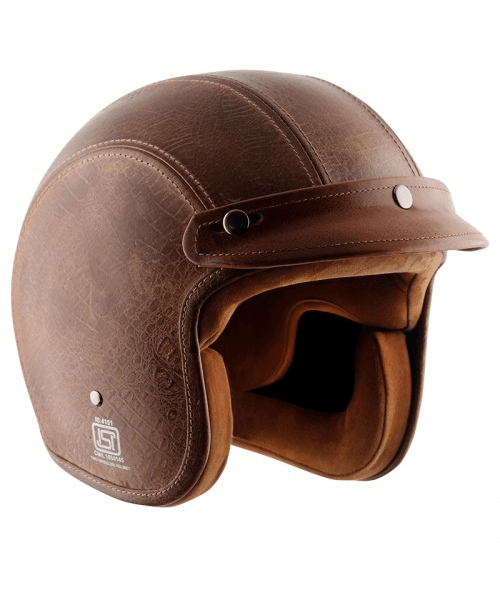 Axor Retro Jet Leather Poison Helmet - Coco Brown