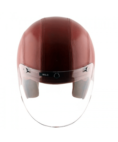 Axor Retro Jet Leather Wild Helmet - Red