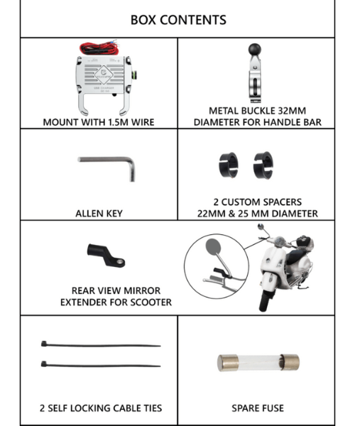 Yellowfin Claw-grip with Fast QC 3.0 Mobile Holder with charger for Bikes & Scooters - M6S Silver