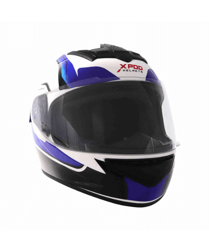 TVS Racing XPOD Helmet - Speedy White Blue