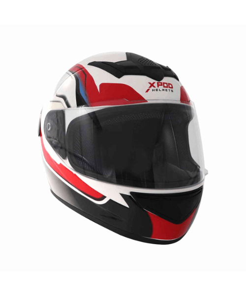 TVS Racing XPOD Helmet - Speedy White Red