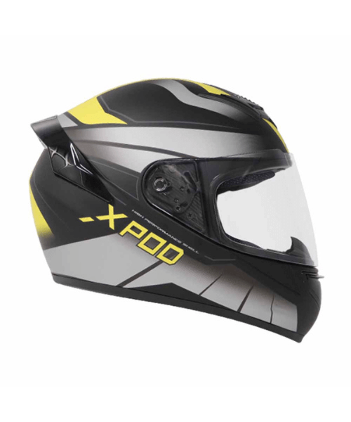 TVS XPOD Dual Tone Helmet - Yellow Grey