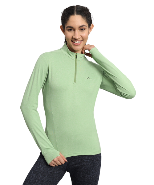 Reccy Women's Nomadic Full Sleeves T Shirt - Green Tea