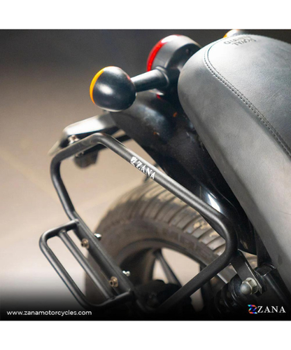 Zana Saddle Stay Mild Steel with Exhaust Shield Black For Royal Enfield Hunter 350 - ZI-8325