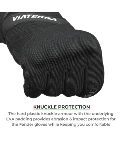 Viaterra Fender Daily Use Motorcycle Gloves - Black