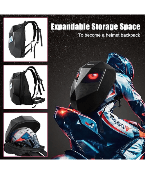 LED Backpack with Eyes - Motorcycle Helmet Bag with Display Screen