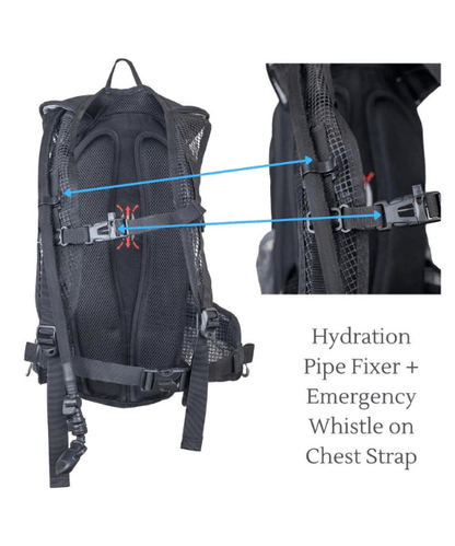 Mototech Stealth Hydration Backpack - 8L + 2l Hydration Bladder Combo - Black