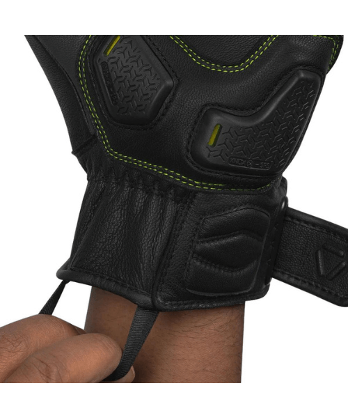 Korda Guard Semi Gauntlet Riding Gloves - Fluorescent Yellow