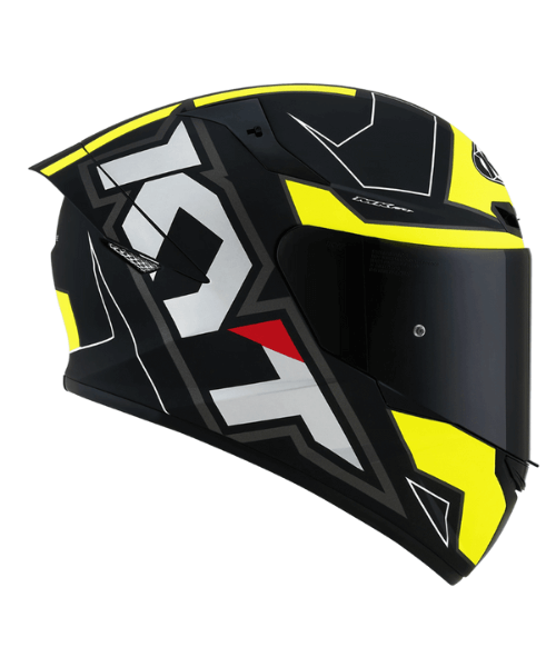 KYT TT-Course Electron Helmet - Matt Black Yellow