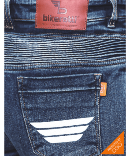 Bikeratti Steam Pro Motorcycling Denim Jeans with Kevlar and D3O Armour - Blue