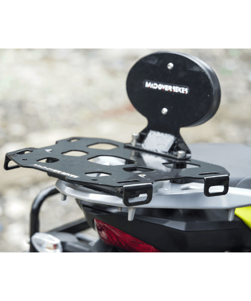 Mad Over Bikes Top Rack with Back Rest for Suzuki V-Strom SX 250 - Black