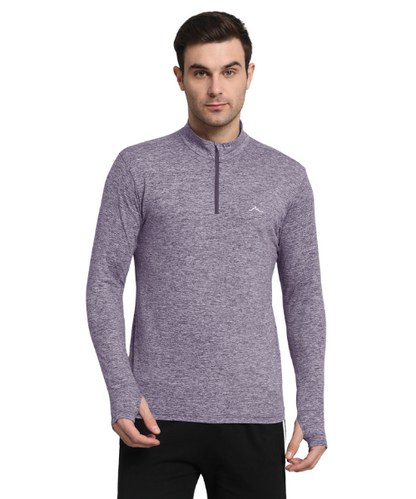 Reccy Men's Nomadic Full Sleeves T Shirt - Purple Gray