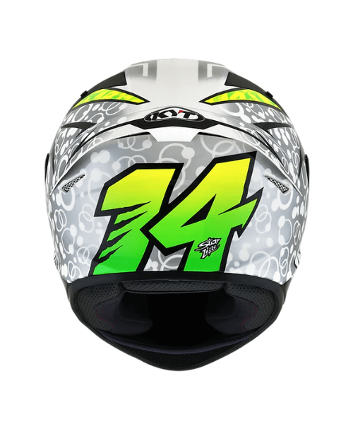 KYT TT-Course Tony Arbolino Replica Helmet - Gloss Green Grey